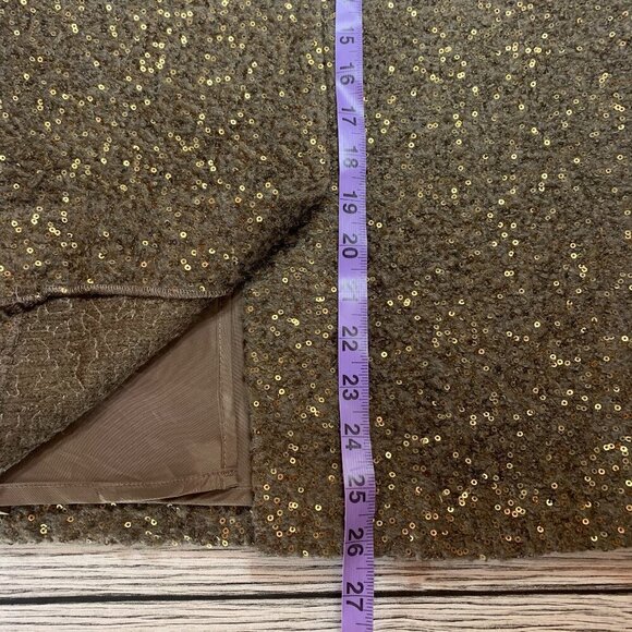 Anthropologie Pink Martini Sparkly Champagne Wool Blend Pencil Skirt - Picture 13 of 13